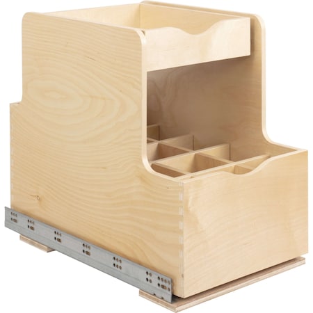 Hardware Resources 15In. Wood Rollout Bottle Double Drawer ROBTD15-WB
